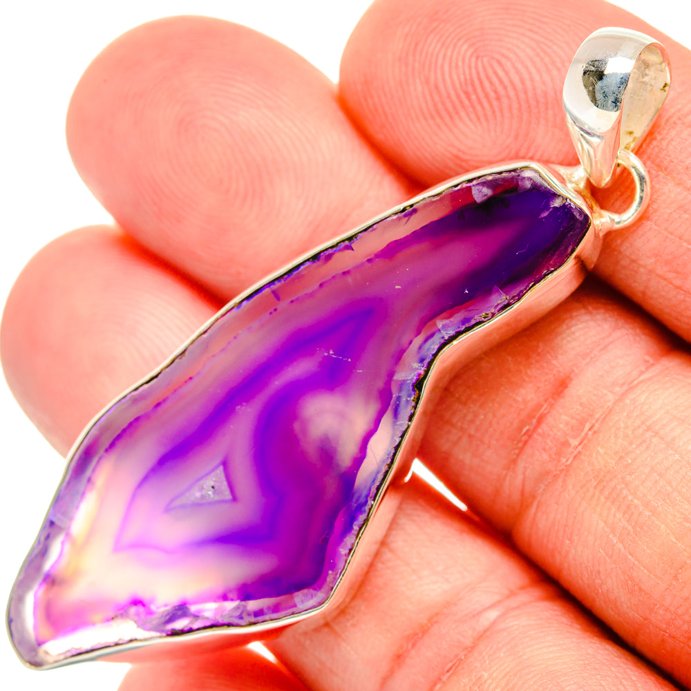 Purple Geode Slice Pendants handcrafted by Ana Silver Co - PD29055
