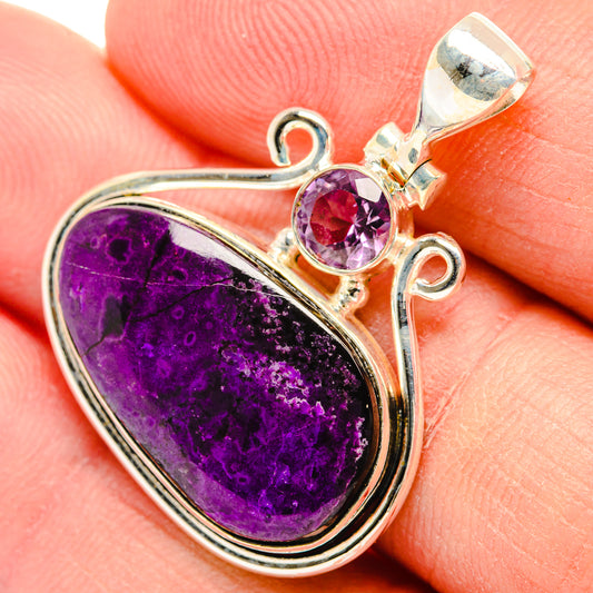 Purple Agate, Amethyst Pendants handcrafted by Ana Silver Co - PD29077