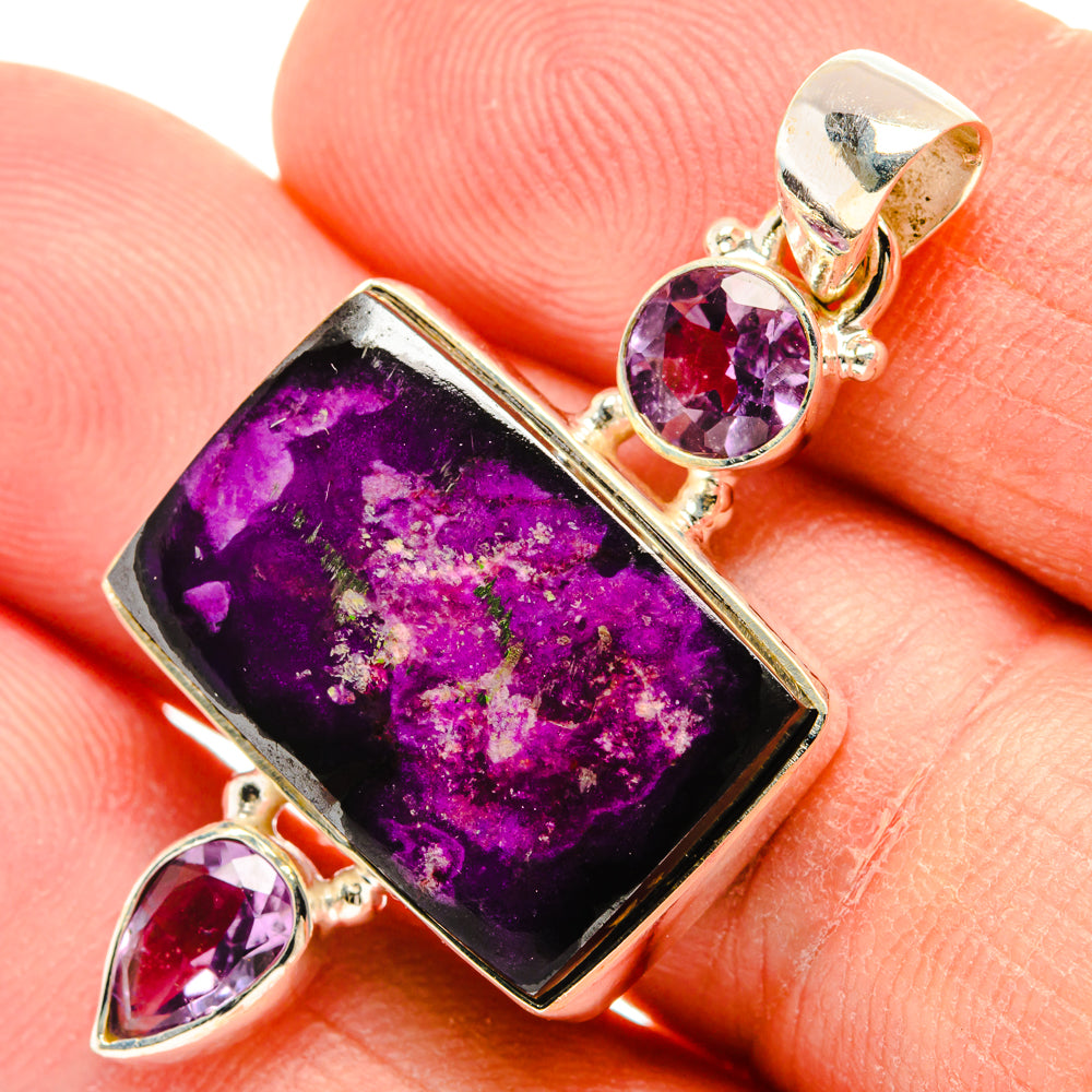 Purple Agate, Amethyst Pendants handcrafted by Ana Silver Co - PD29078