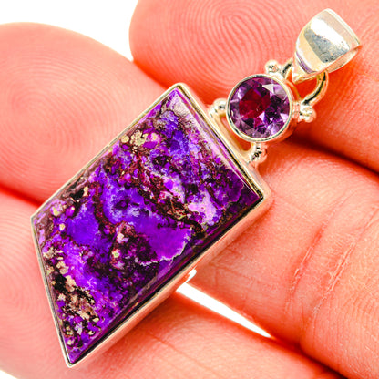 Purple Copper Composite Turquoise, Amethyst Pendants handcrafted by Ana Silver Co - PD29079