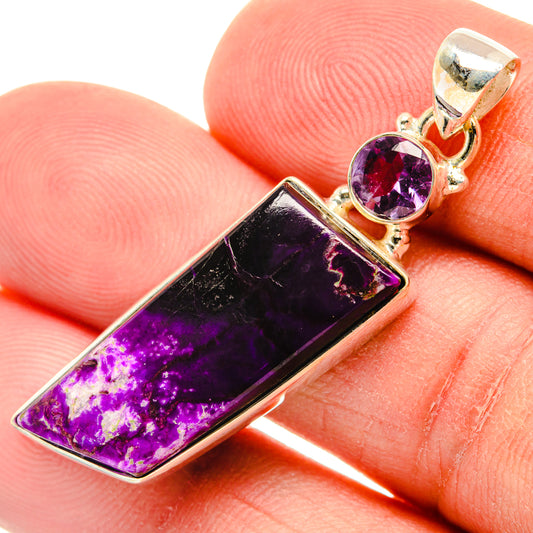 Purple Agate, Amethyst Pendants handcrafted by Ana Silver Co - PD29080