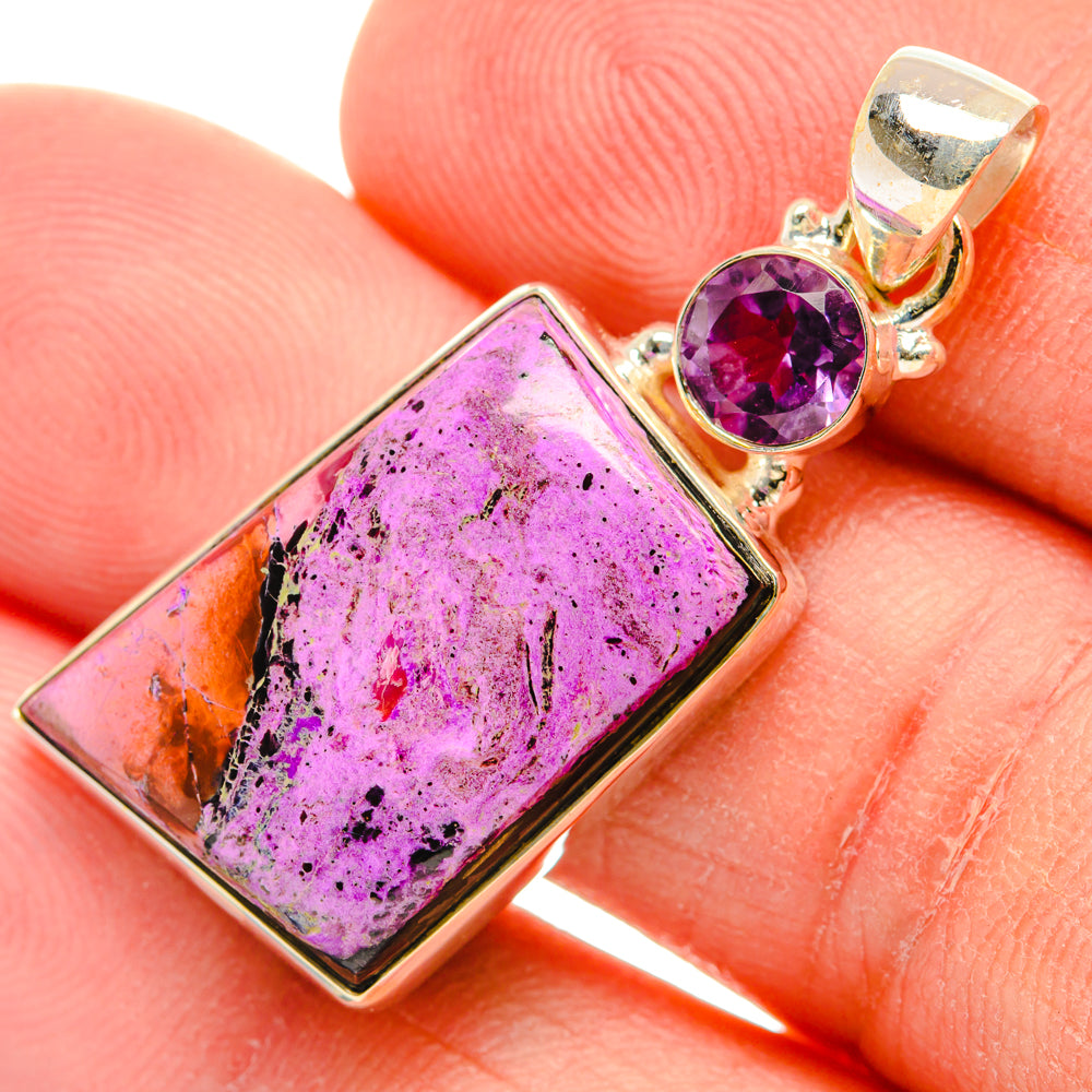 Stichtite, Amethyst Pendants handcrafted by Ana Silver Co - PD29085