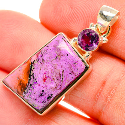Stichtite, Amethyst Pendants handcrafted by Ana Silver Co - PD29085