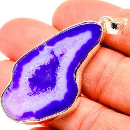 Purple Geode Slice Pendants handcrafted by Ana Silver Co - PD29172