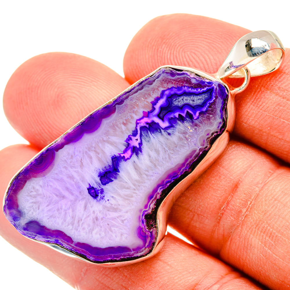Purple Geode Slice Pendants handcrafted by Ana Silver Co - PD29175