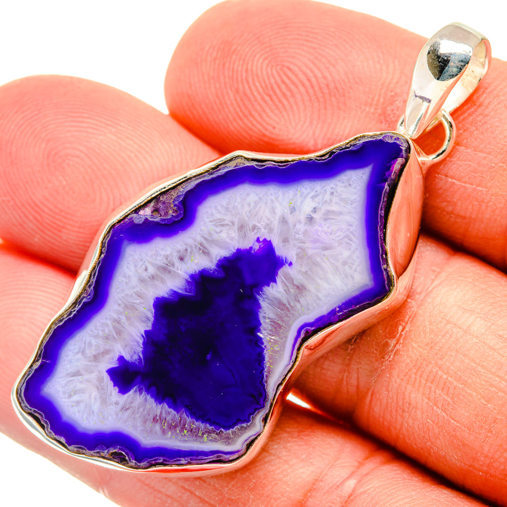 Purple Geode Slice Pendants handcrafted by Ana Silver Co - PD29182