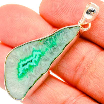 Green Geode Slice Pendants handcrafted by Ana Silver Co - PD29185