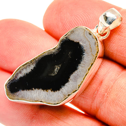 Black Geode Slice Pendants handcrafted by Ana Silver Co - PD29186