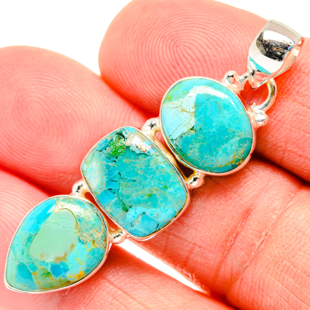 Chrysocolla Pendants handcrafted by Ana Silver Co - PD29250
