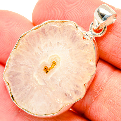 White Geode Slice Pendants handcrafted by Ana Silver Co - PD29252