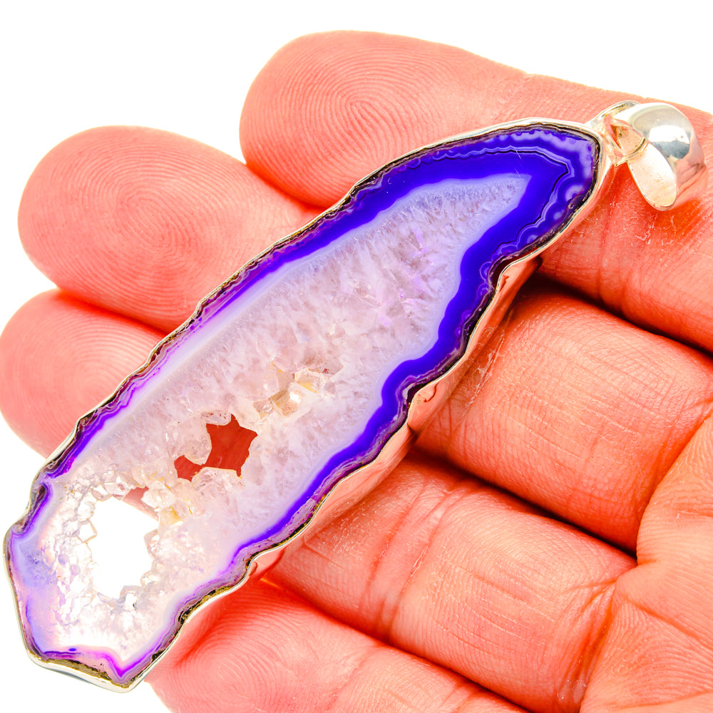 Purple Geode Slice Pendants handcrafted by Ana Silver Co - PD29266