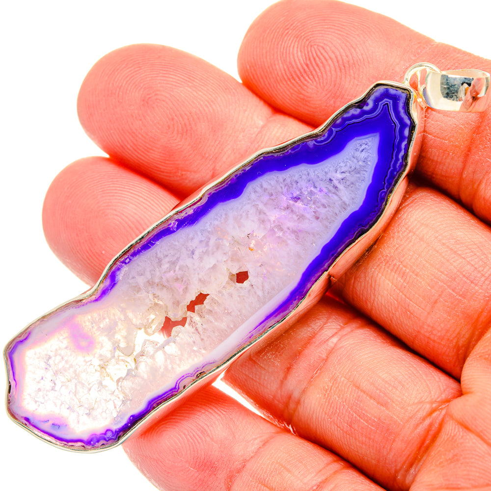 Purple Geode Slice Pendants handcrafted by Ana Silver Co - PD29267