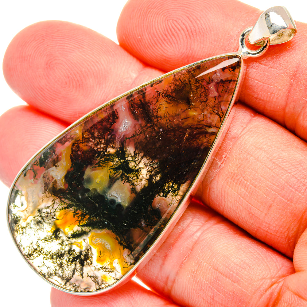 Green Moss Agate Pendants handcrafted by Ana Silver Co - PD29269