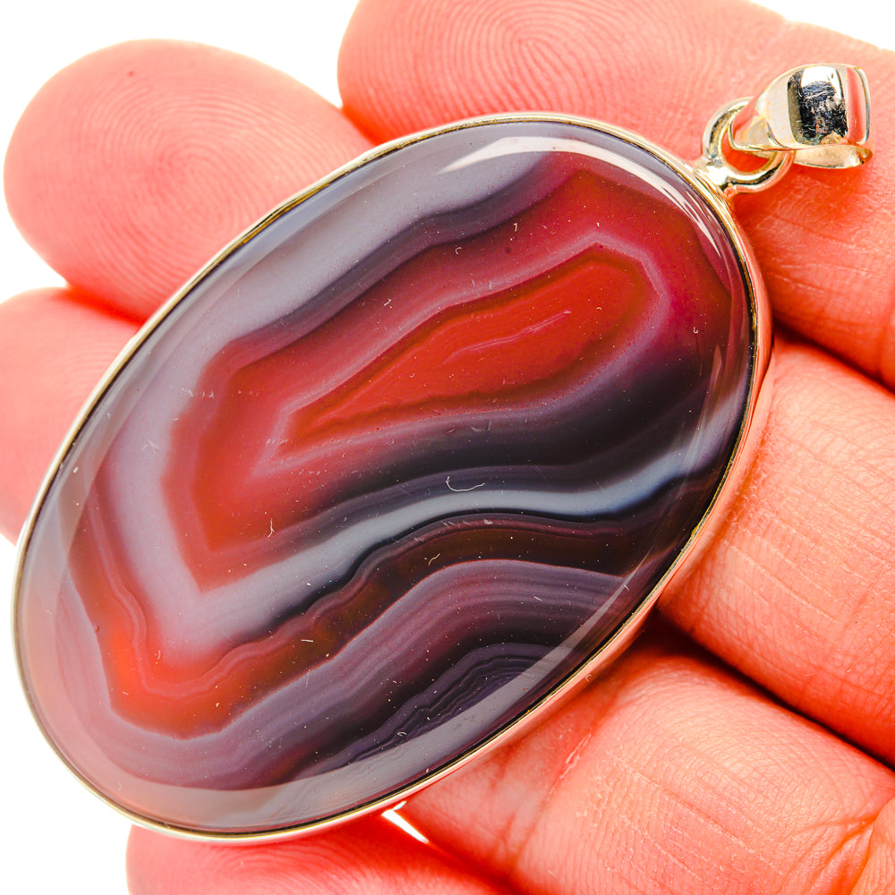 Red Botswana Agate Pendants handcrafted by Ana Silver Co - PD29271