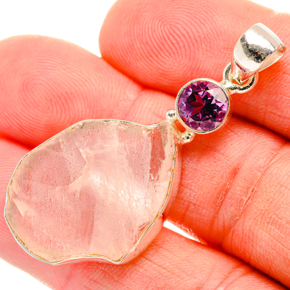 Rose Quartz Pendants handcrafted by Ana Silver Co - PD29292