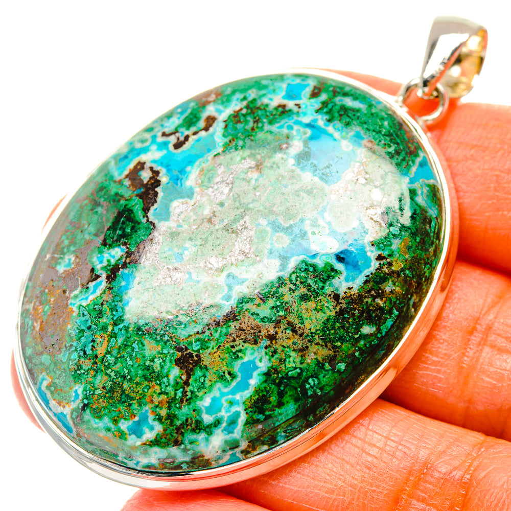 Chrysocolla In Malachite Pendants handcrafted by Ana Silver Co - PD29363