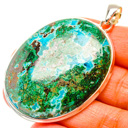 Chrysocolla In Malachite Pendants handcrafted by Ana Silver Co - PD29363