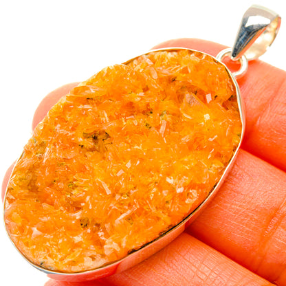 Orange Selenite Crystal Pendants handcrafted by Ana Silver Co - PD29364