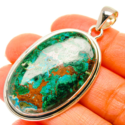 Chrysocolla In Malachite Pendants handcrafted by Ana Silver Co - PD29367