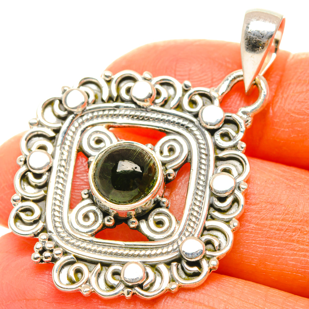 Green Tourmaline Pendants handcrafted by Ana Silver Co - PD29383