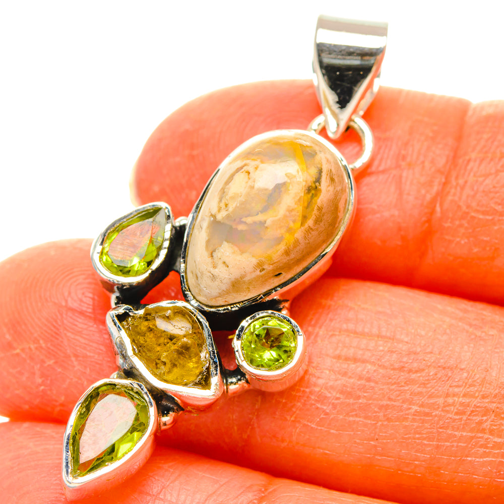 Mexican Fire Opal Pendants handcrafted by Ana Silver Co - PD29391