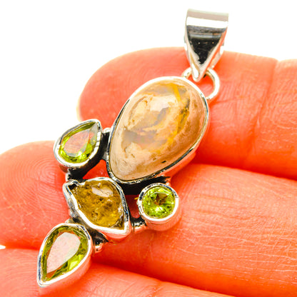Mexican Fire Opal Pendants handcrafted by Ana Silver Co - PD29391