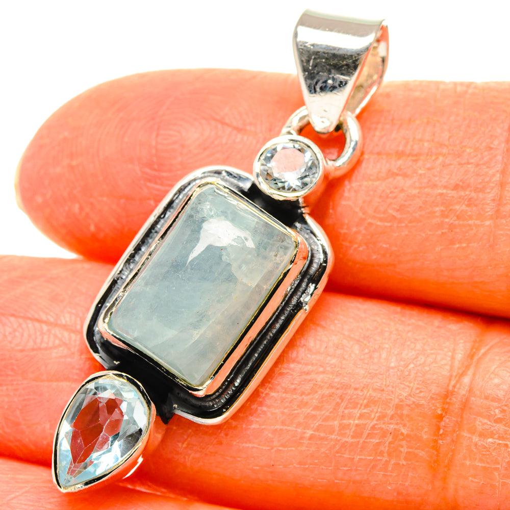 Aquamarine Pendants handcrafted by Ana Silver Co - PD29398