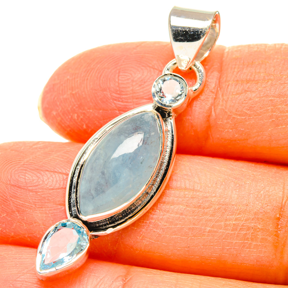 Aquamarine Pendants handcrafted by Ana Silver Co - PD29400