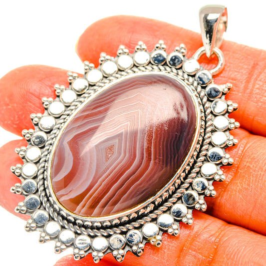 Red Botswana Agate Pendants handcrafted by Ana Silver Co - PD29415