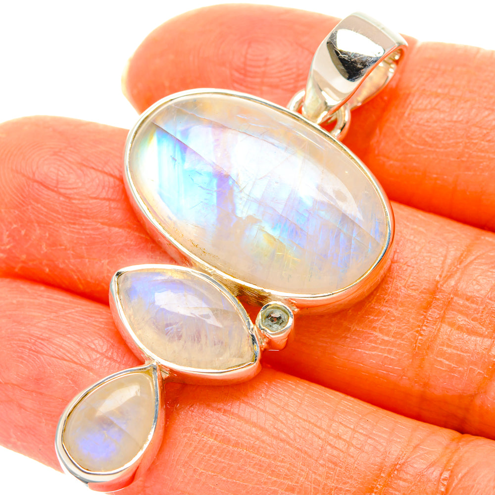 Rainbow Moonstone Pendants handcrafted by Ana Silver Co - PD29424