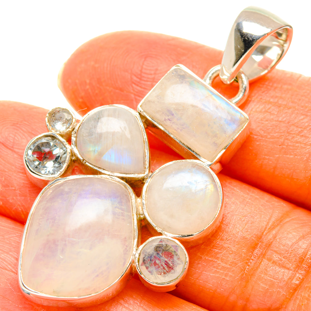 Rainbow Moonstone Pendants handcrafted by Ana Silver Co - PD29426