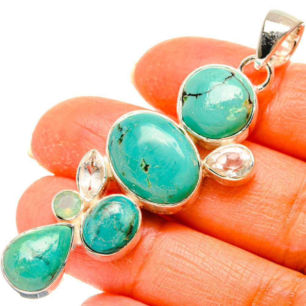 Tibetan Turquoise Pendants handcrafted by Ana Silver Co - PD29429