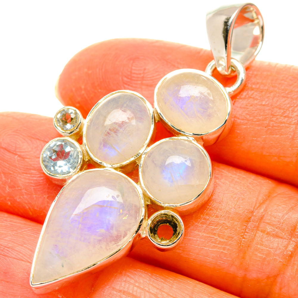 Rainbow Moonstone Pendants handcrafted by Ana Silver Co - PD29433