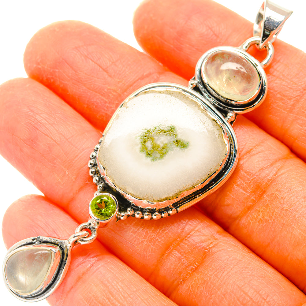 Green Tourmaline In Quartz Pendants handcrafted by Ana Silver Co - PD29450