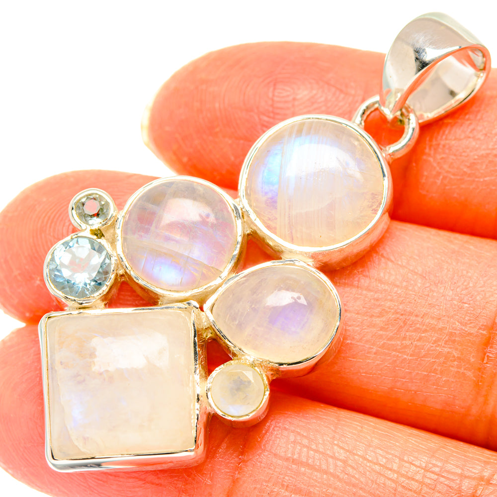 Rainbow Moonstone Pendants handcrafted by Ana Silver Co - PD29476