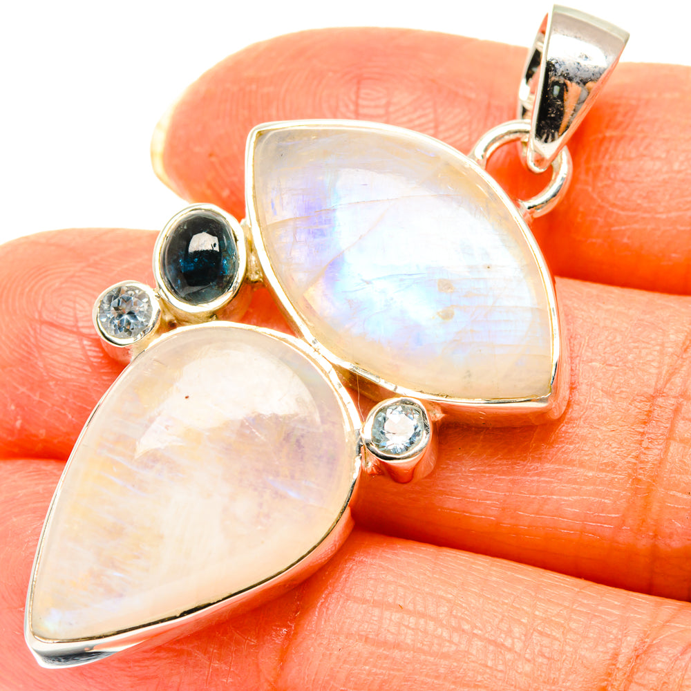 Rainbow Moonstone Pendants handcrafted by Ana Silver Co - PD29491