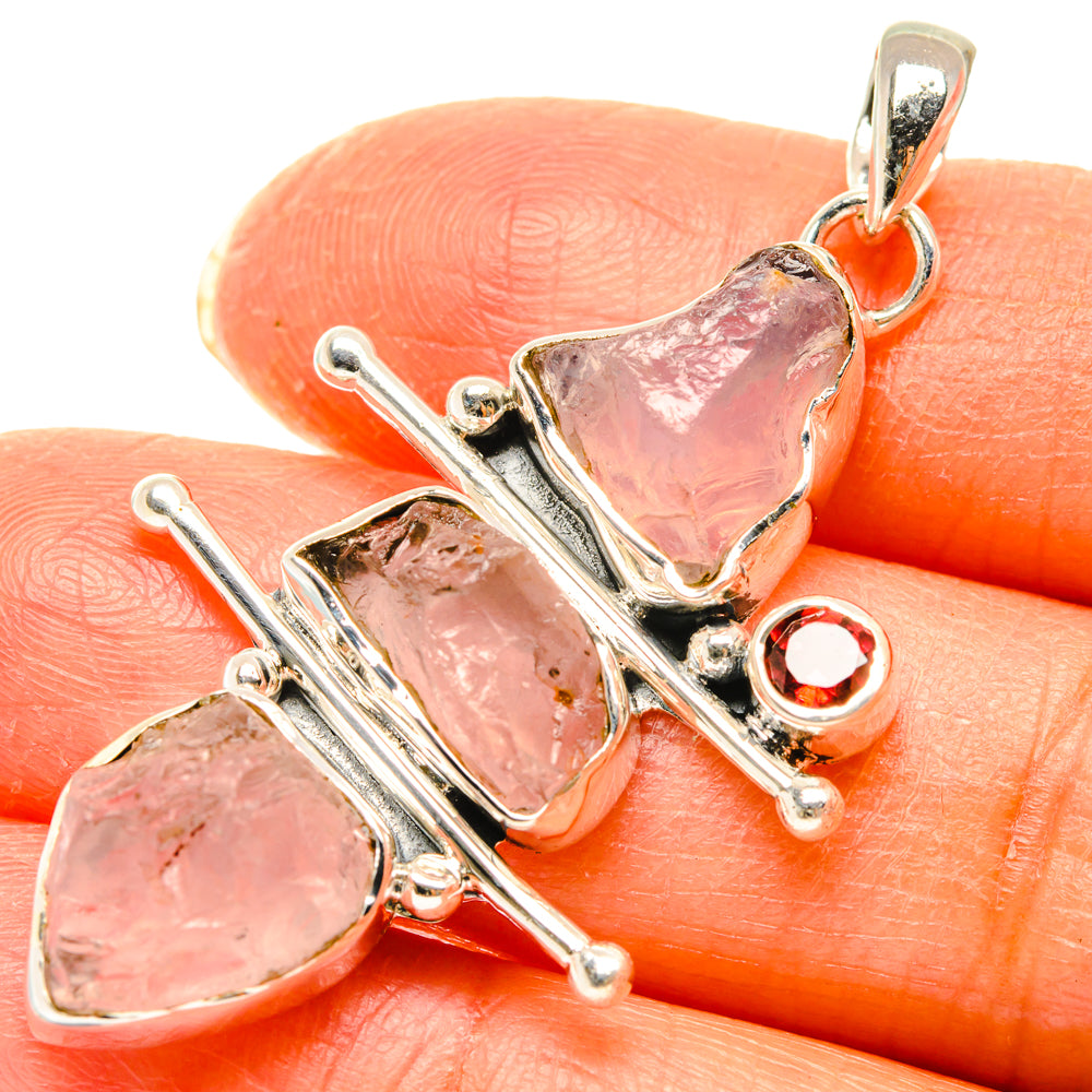 Rose Quartz Pendants handcrafted by Ana Silver Co - PD29501