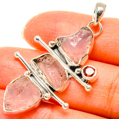 Rose Quartz Pendants handcrafted by Ana Silver Co - PD29501