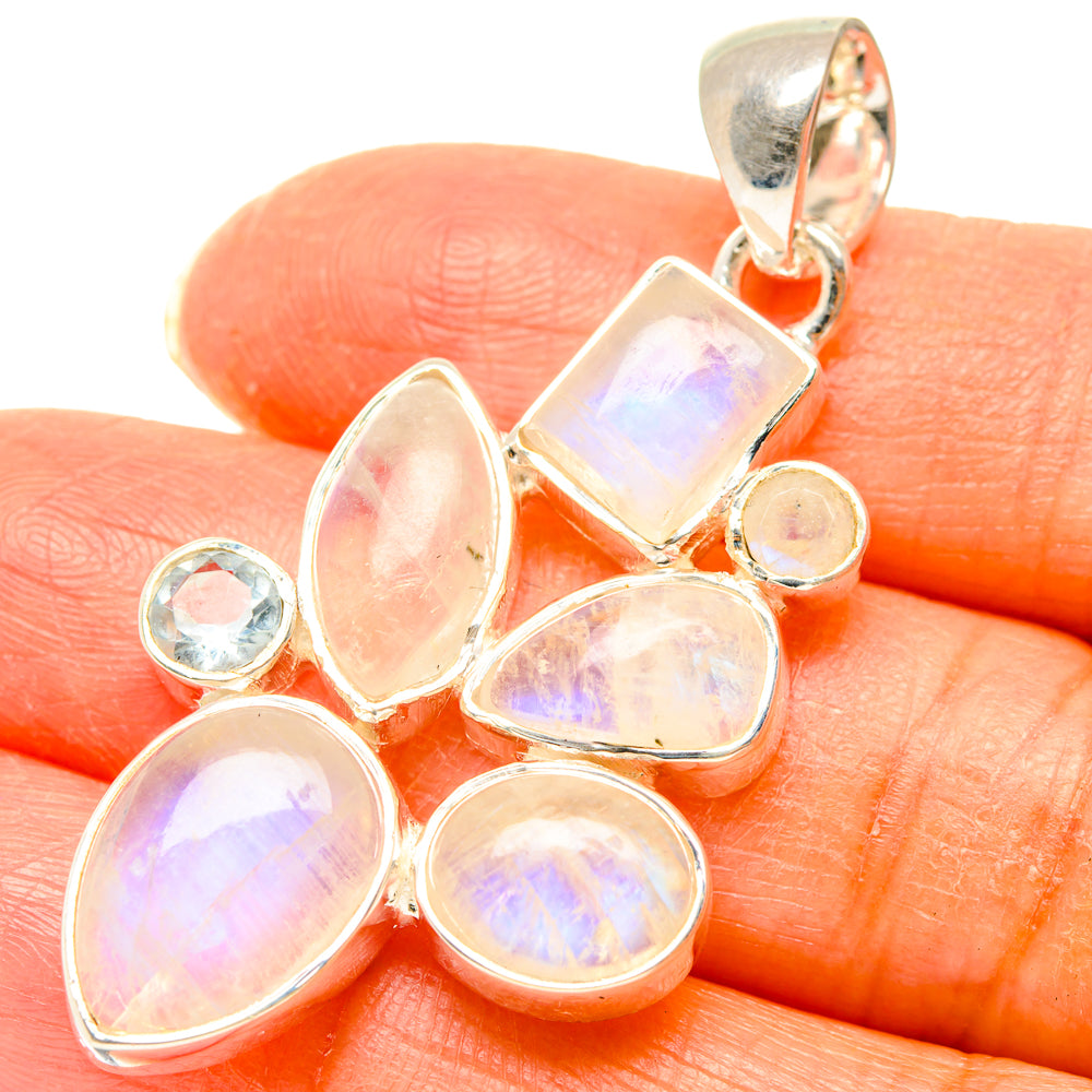 Rainbow Moonstone Pendants handcrafted by Ana Silver Co - PD29510