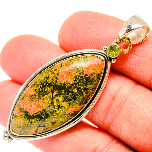 Unakite, Peridot Pendants handcrafted by Ana Silver Co - PD29528