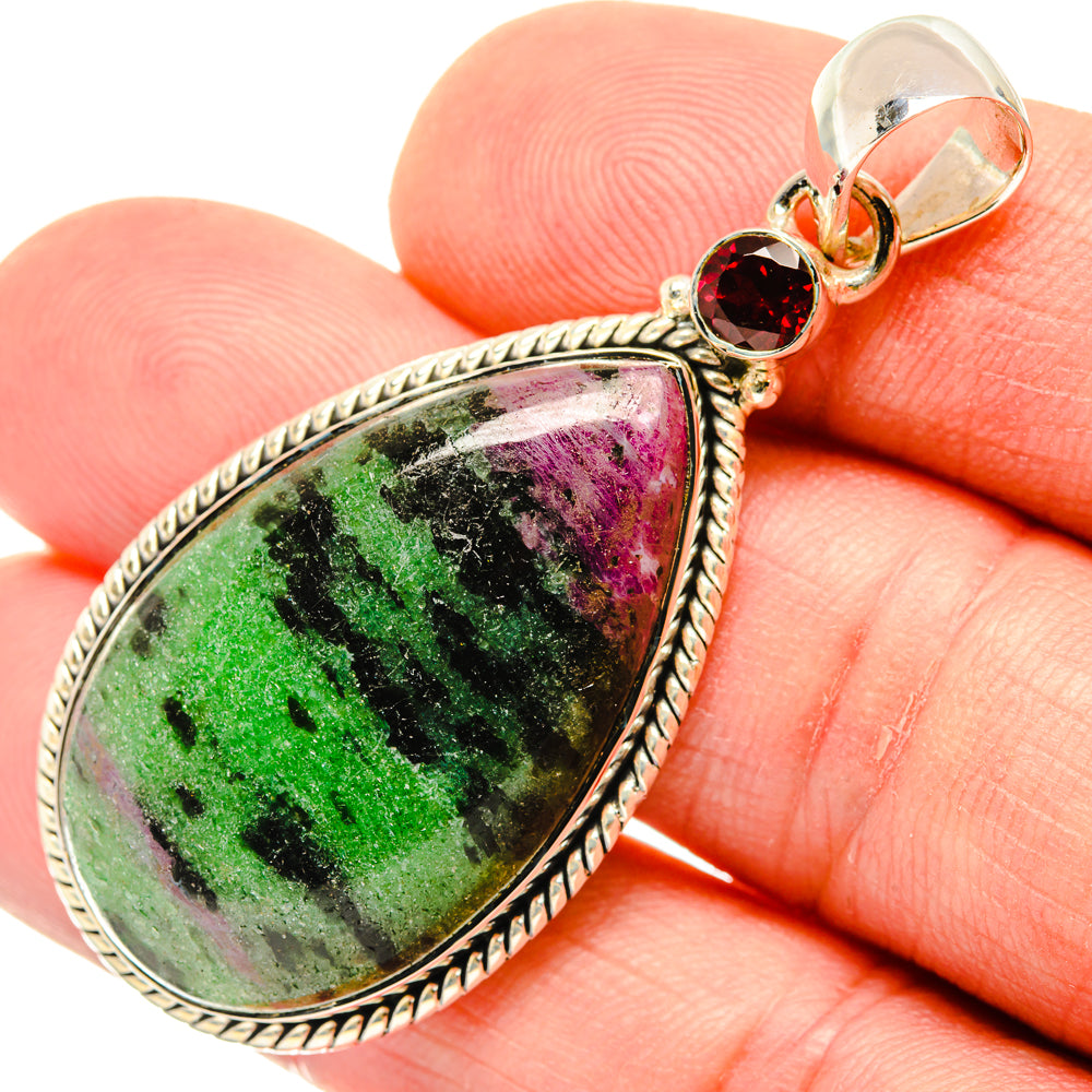 Ruby Zoisite, Garnet Pendants handcrafted by Ana Silver Co - PD29539