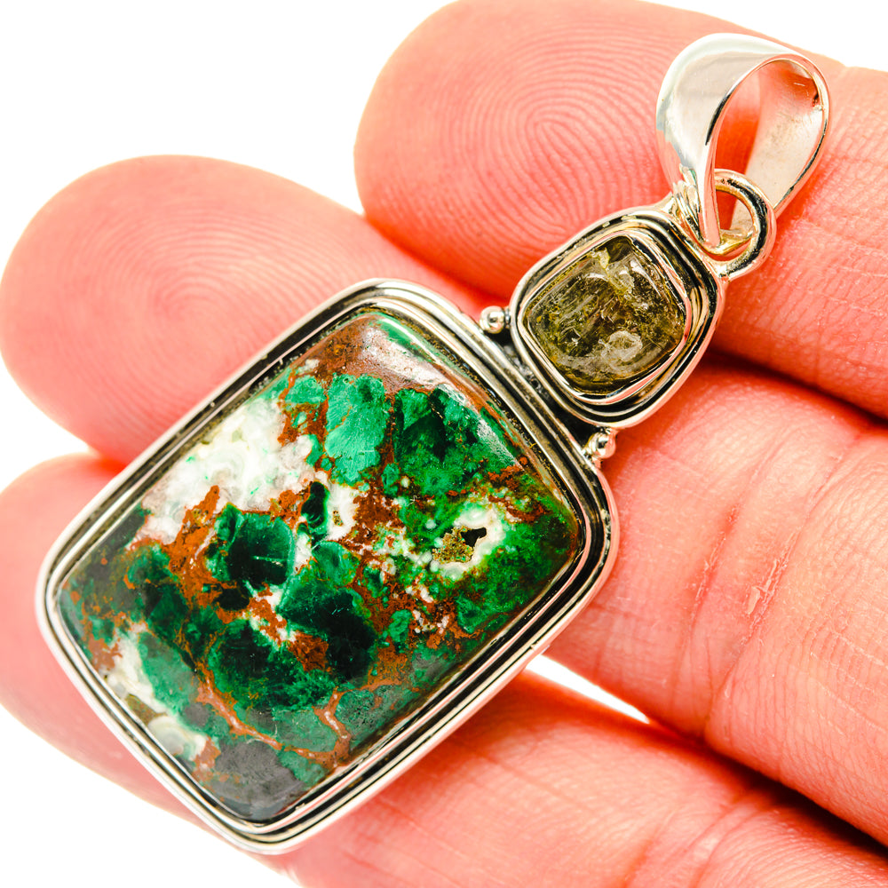 Malachite, Peridot Pendants handcrafted by Ana Silver Co - PD29541