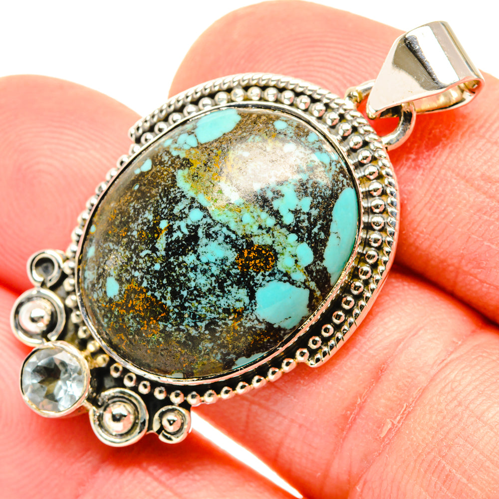 Tibetan Turquoise Pendants handcrafted by Ana Silver Co - PD29564