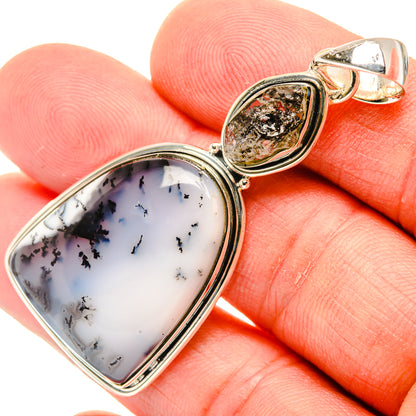 Dendritic Opal, Herkimer Diamond Pendants handcrafted by Ana Silver Co - PD29590