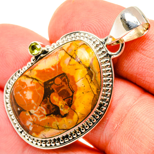 Mookaite, Peridot Pendants handcrafted by Ana Silver Co - PD29603
