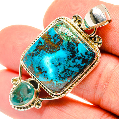 Shattuckite, Apatite Pendants handcrafted by Ana Silver Co - PD29632