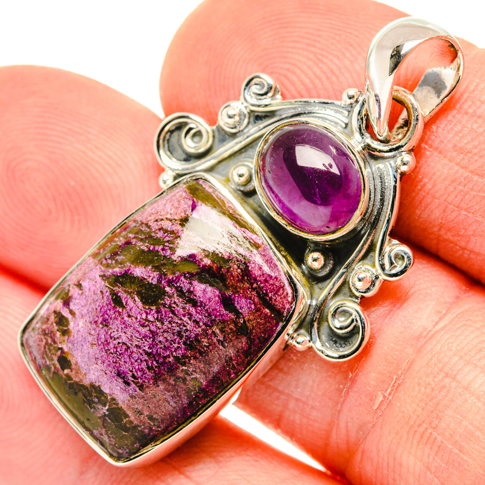 Stichtite, Amethyst Pendants handcrafted by Ana Silver Co - PD29653