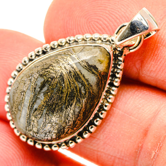 Pyrite Agate Pendants handcrafted by Ana Silver Co - PD29654