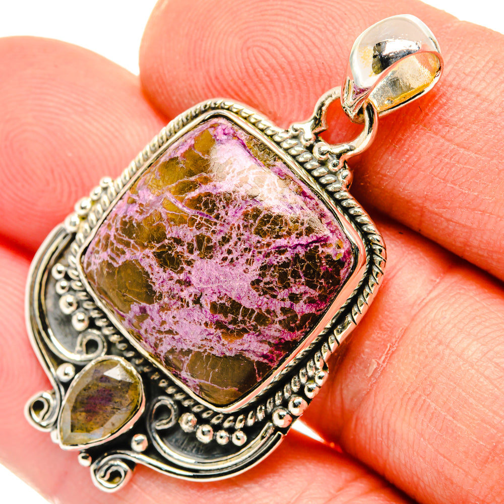 Stichtite, Labradorite Pendants handcrafted by Ana Silver Co - PD29656