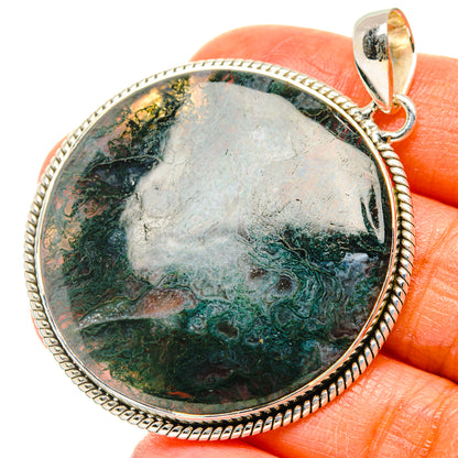 Green Moss Agate Pendants handcrafted by Ana Silver Co - PD29660
